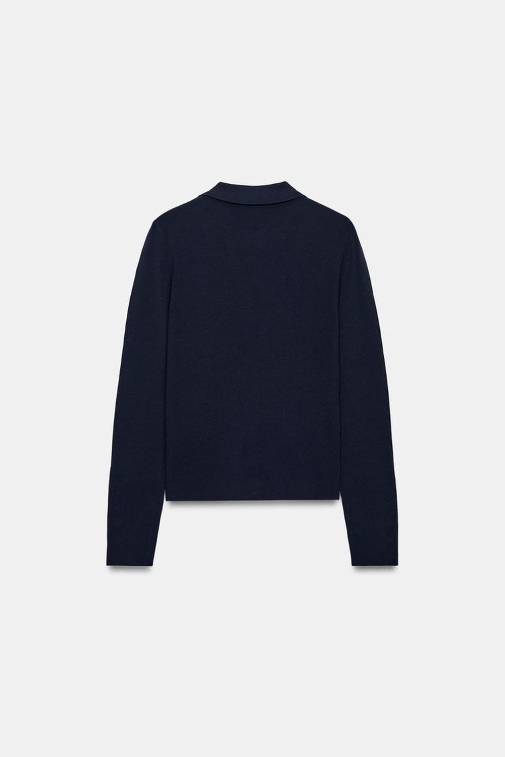 ZARA ТРИКОТАЖНЫЙ ПОЛО С ПЛАНКАМИ, МОСРКОЙ СИНИЙ