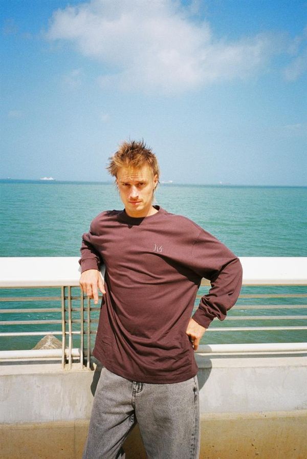 Лонгслив heavy brown/wash коричневый - фото 2