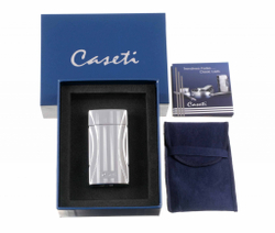 Зажигалка Caseti сигарная турбо, серебристая, с гильотиной CA285-4