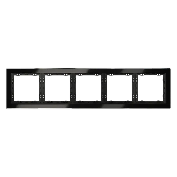 Рамка стеклянная на 5 постов Voltum S70 Черный VLS110508