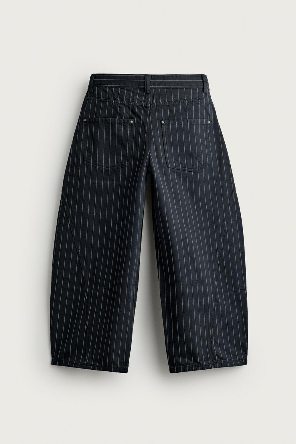 ZARA БРЮКИ BALLOON FIT В ТОНКУЮ ПОЛОСКУ, ПОЛОСКИ