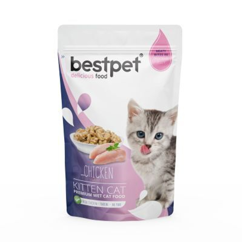 BestPet паучи для котят Курица в желе, 85 г, 6 шт