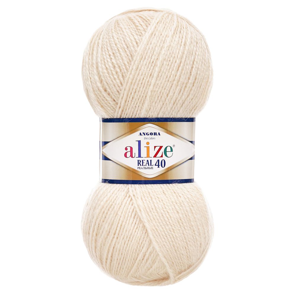 Пряжа Alize (Ализе) Angora Real 40 / уп.5 мот. по 100 г, 430м, 067 молочно-бежевый A