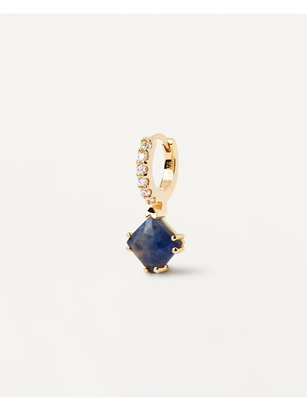 Одиночная серьга Fuji Sodalite серебро 925 пробы покрытое золотом