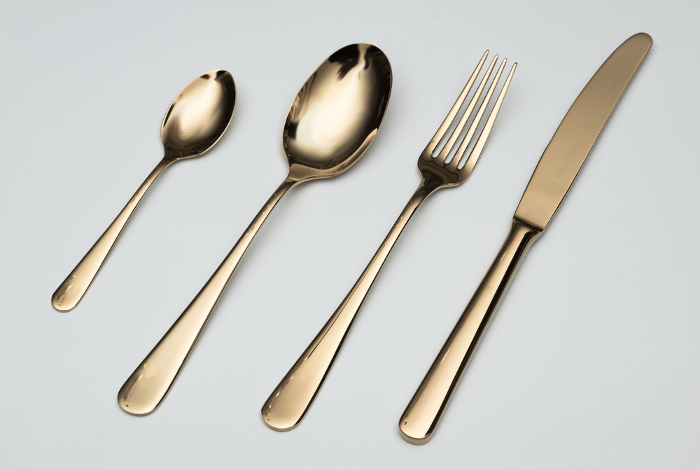 Набор DUNA gold 82-83 столовые приборы Belo Inox Золотой