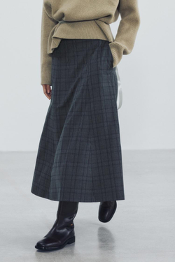 ZARA ЮБКА МИДИ В КЛЕТКУ — ZW COLLECTION, СЕРЫЙ