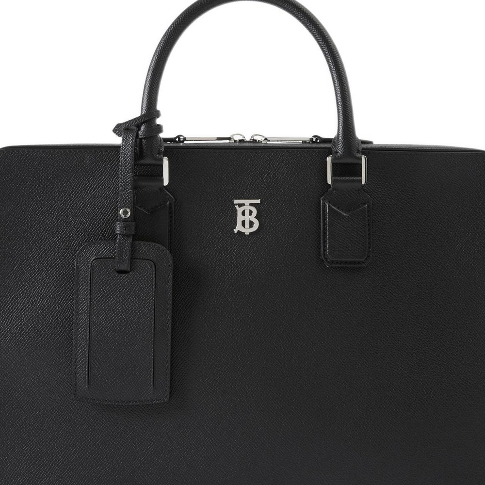 Burberry Calfskin Portable Briefcase Medium Men"s Black
