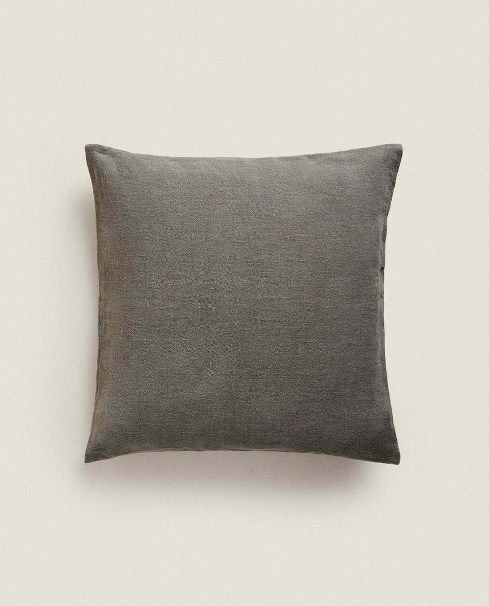 ZARA HOME ЛЬНЯНОЙ ЧЕХОЛ ДЛЯ ДЕКОРАТИВНОЙ ПОДУШКИ, ТЕМНО-СЕРЫЙ