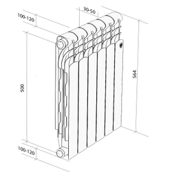 Радиатор ROYAL THERMO Revolution Bimetall 500 (10 секц.)