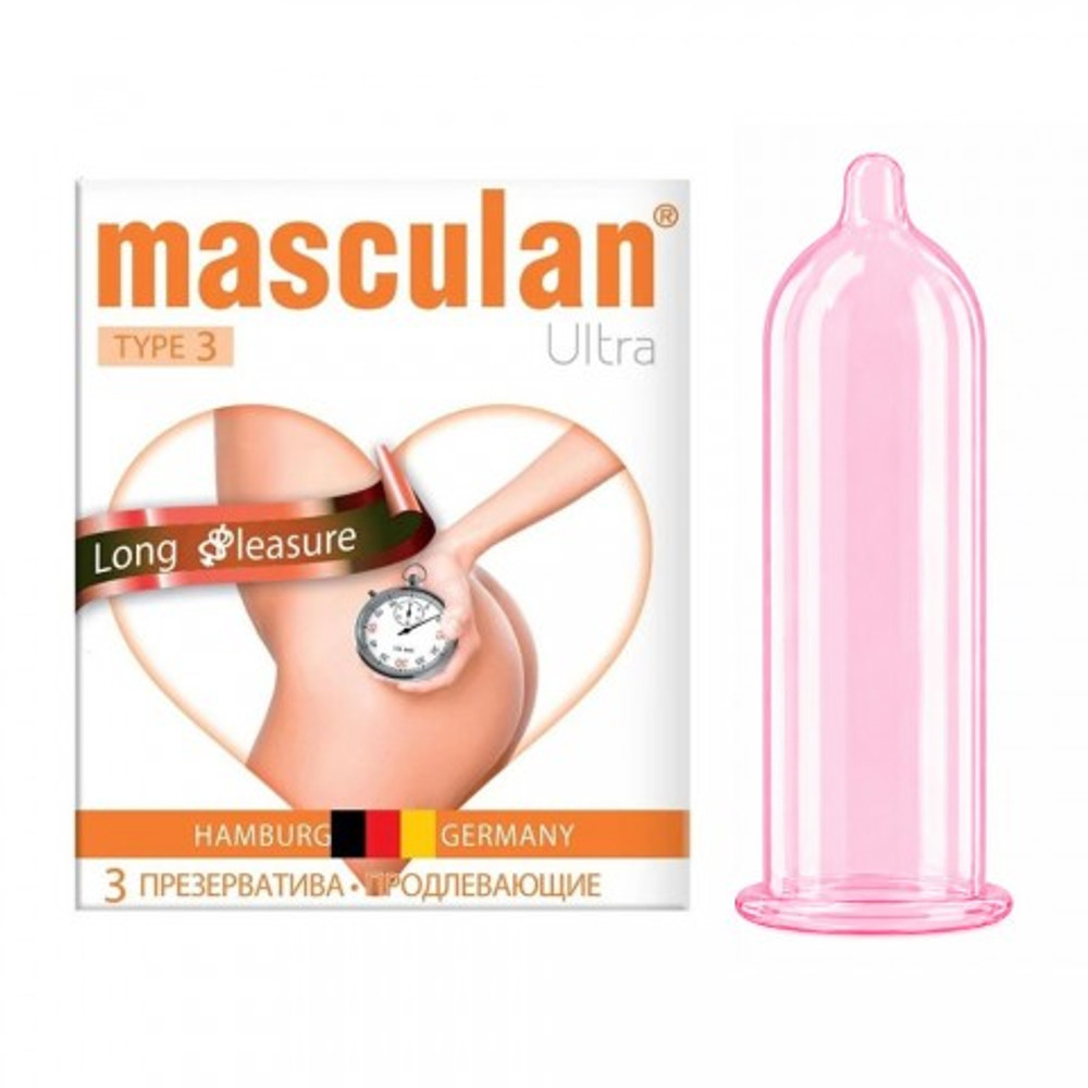 Презервативы MASCULAN 3 ULTRA продлевающий эффект, 3 шт