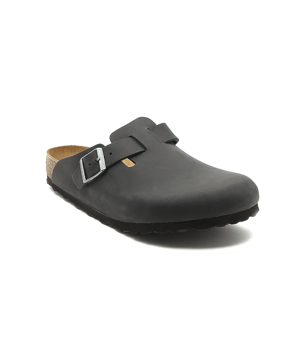 Шлепанцы кожаные boston Birkenstock - графитовый(59461)