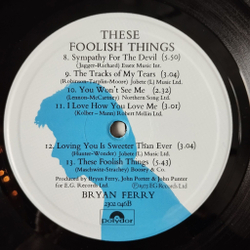 Винтажная виниловая пластинка LP Bryan Ferry These Foolish Things (UK 1977)