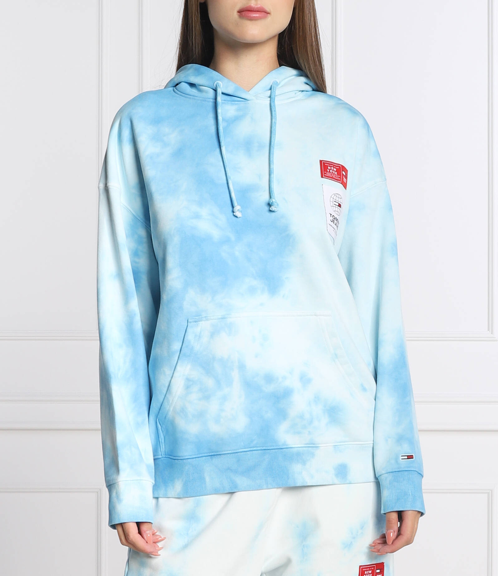 Худи tjw ovrszd tie dye hoodie Tommy Jeans - голубой(DW0DW12646)