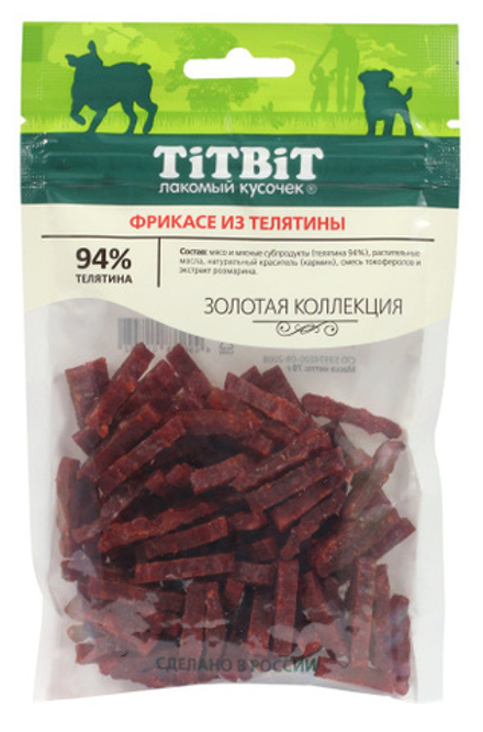 TITBIT Золотая коллекция для собак, Фрикасе из телятины - 70 гр