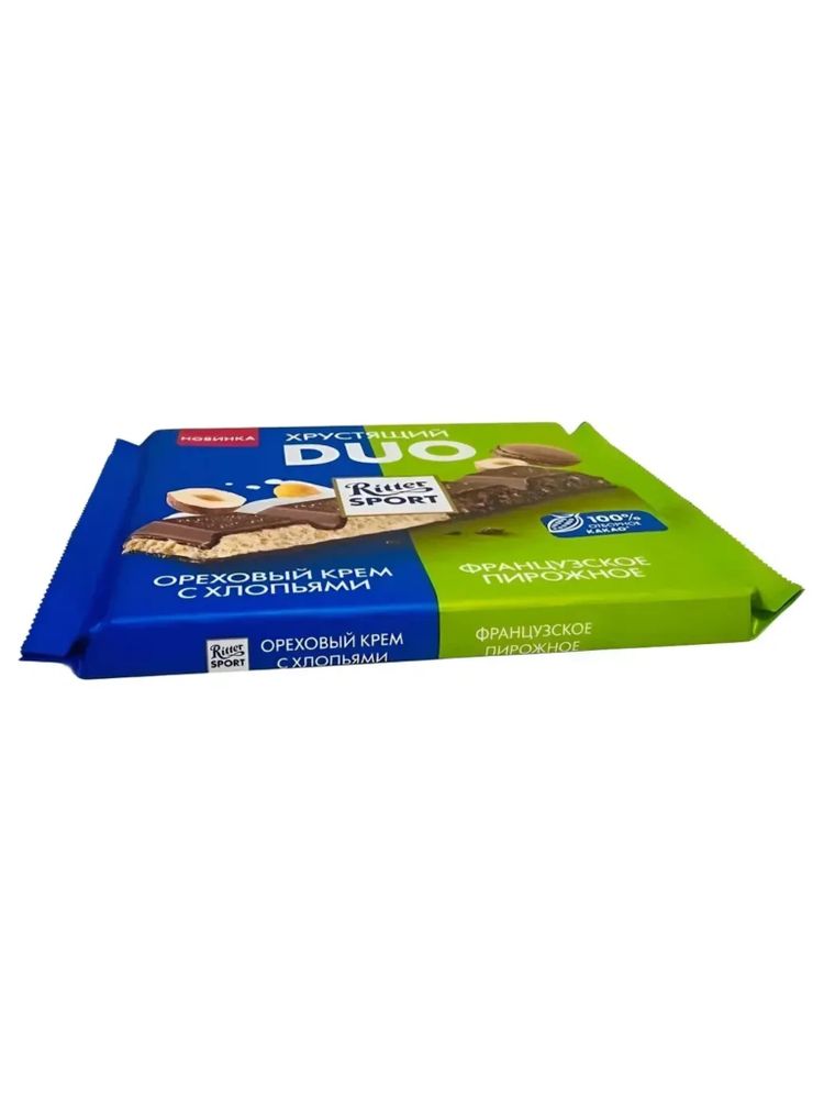 Шоколад молочный Ritter Sport Хрустящий DUO 218 г