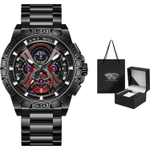 SVJ Black Warrior Concept Collection Quartz Movement Stainless Steel Watchband Watch Men"s Watches Black Dial