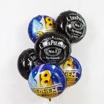Шар (18"/46 см) Круг, С Днем Рождения! Лучший В Мире, №1, Черный, 1 шт. в упак.