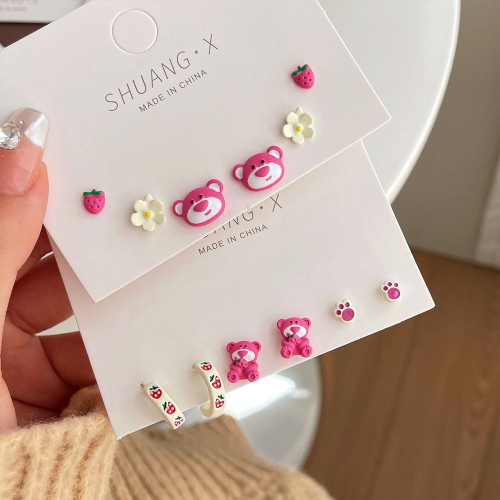 Набор сережек "Sweet Lotso" 3 пары Набор сережек "Sweet Lotso" 3 пары