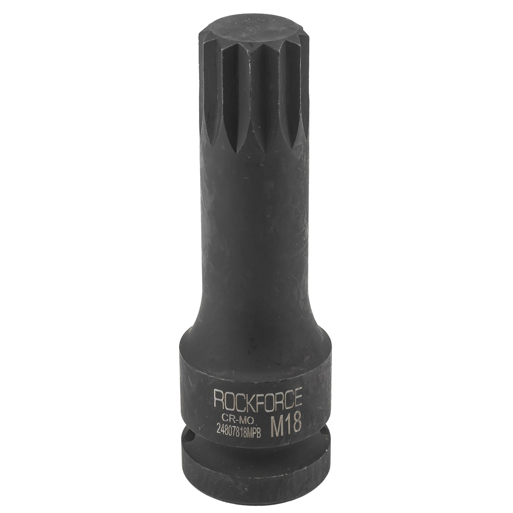 Головка-бита SPLINE ударная M18,1/2'' RockForce RF-24807818MPB