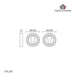 Накладка под цилиндр PORTA DI PARMA CYL.03.14 SN мат. никель