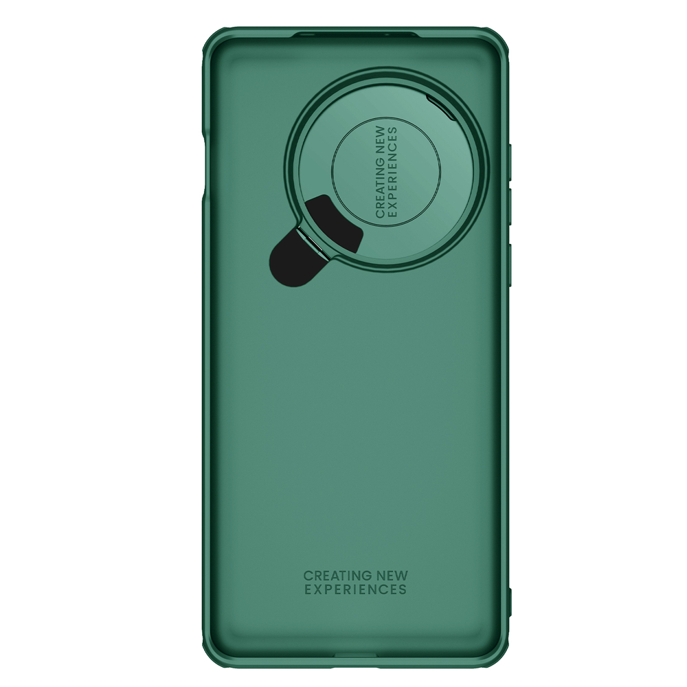 Чехол зеленого цвета (Dark Green) от Nillkin с металлической откидной крышкой для камеры на OnePlus 13, серия CamShield Prop Case