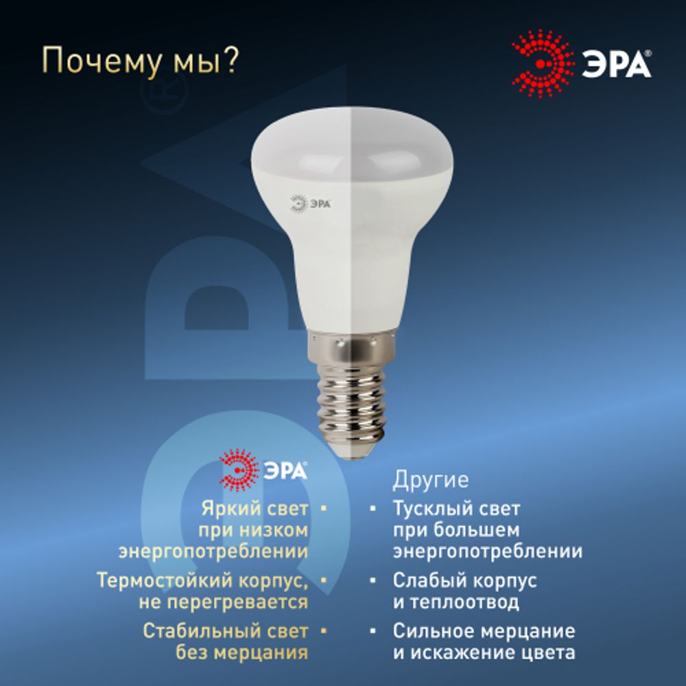 Лампа светодиодная ЭРА STD LED R39-4W-860-E14 4Вт рефлектор холодный дневной свет Е14 | Лампы cветодиодные Рефлектор (R )