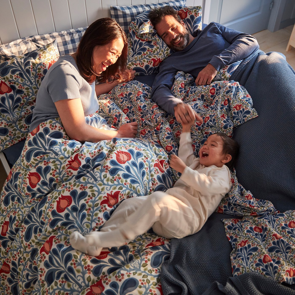 IKEA SÄTERVIDE  (ИКЕА СЭТЕРВИДЕ)  -  Пододеяльник и наволочка - разноцветный/цветочный узор 150x200/50x60 см