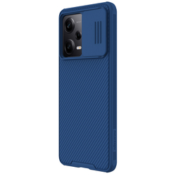 Чехол синего цвета с защитной шторкой для задней камеры для Xiaomi Redmi Note 12 Pro и POCO X5 Pro 5G, от Nillkin серия CamShield Pro