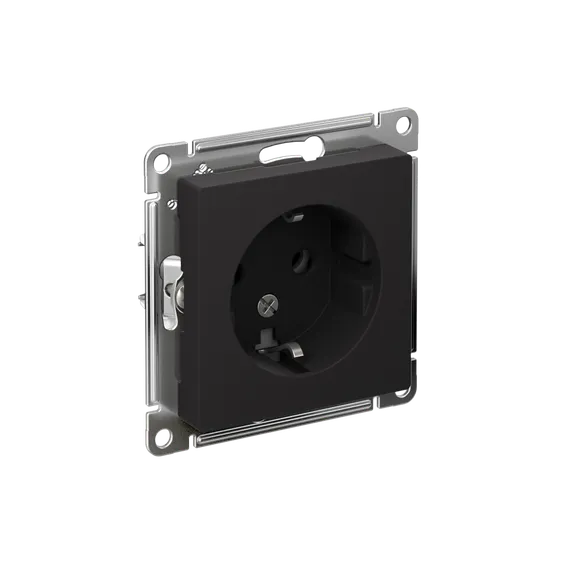 Розетка с заземлением без шторок Systeme Electric AtlasDesign Карбон ATN001043