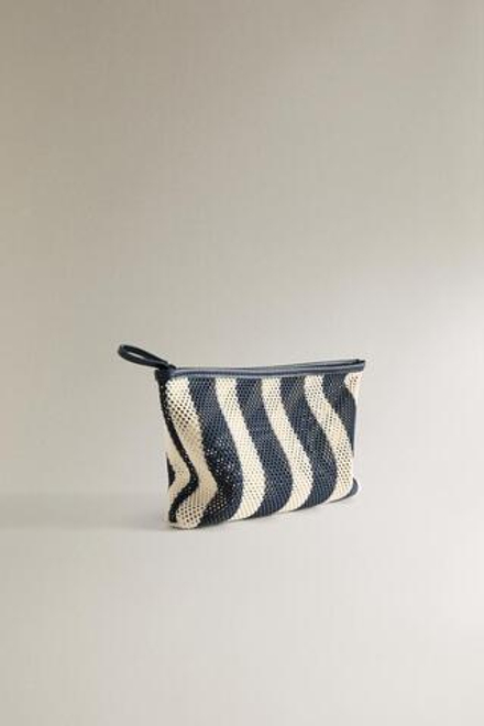 ZARA HOME ПОЛОСАТАЯ КОСМЕТИЧКА, ДВУХЦВЕТНЫЙ