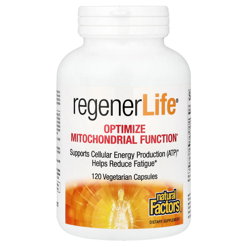 Natural Factors, RegenerLife®, добавка для оптимизации функции митохондрий, 120 вегетарианских капсул