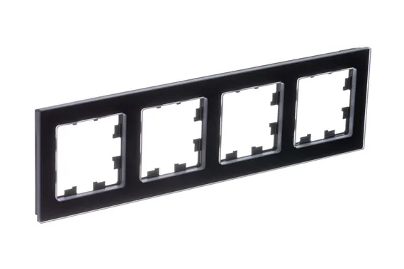Рамка стеклянная на 4 поста Systeme Electric AtlasDesign Nature Черный ATN361004
