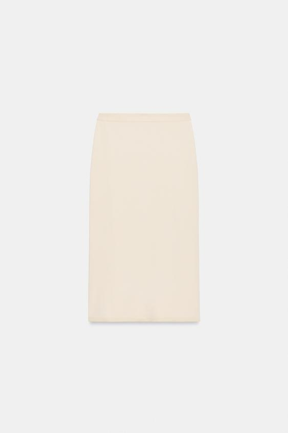 ZARA ТРИКОТАЖНАЯ ЮБКА МИДИ, ЭКРЮ