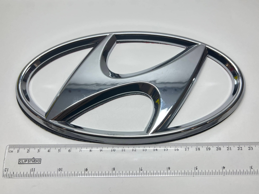 HH-070 (23 см.) / Логотип (шильдик, надпись, эмблема) "Hyundai" 23 см для крышки багажника / решетки радиатора / капота (1 шт.) -
