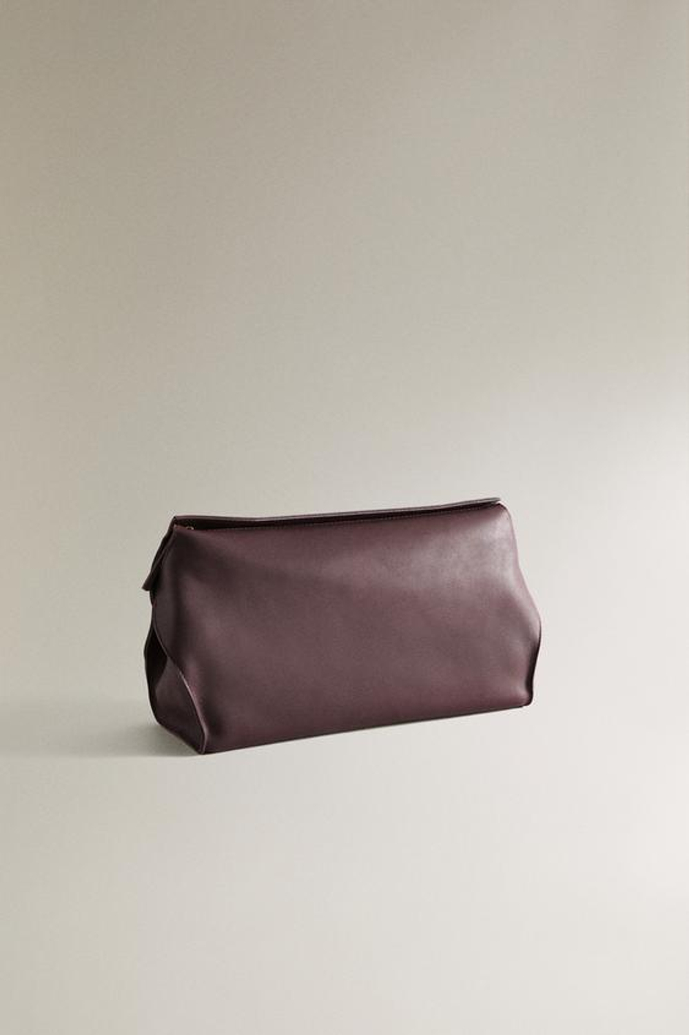 ZARA HOME МИНИМАЛИСТИЧНАЯ КОЖАНАЯ КОСМЕТИЧКА, БУРГУНДИ