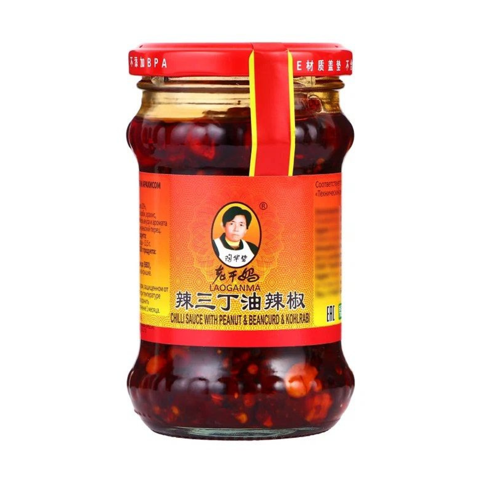 Паста чили с кольраби и арахисом Laoganma, 210 г