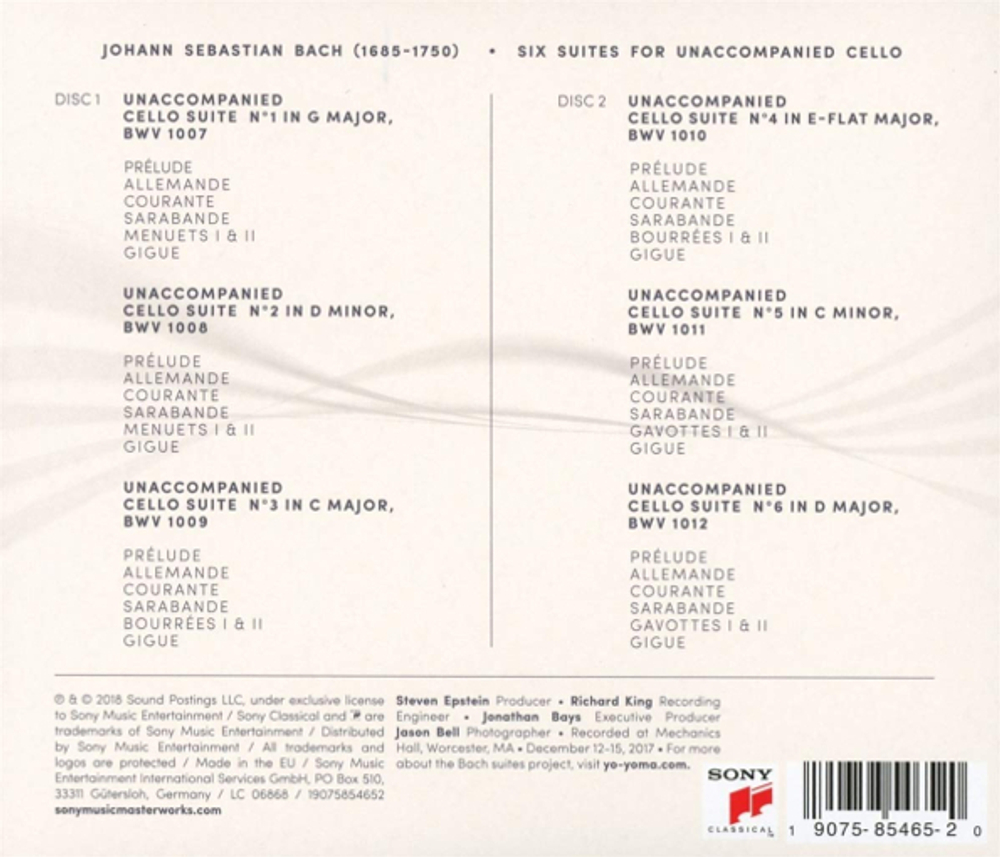 Yo-Yo Ma / Six Evolutions - Bach Cello Suites (2CD)