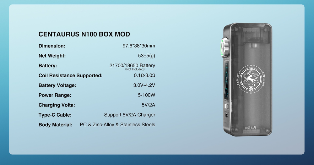 Бокс мод Lost Vape Centaurus N100 KIT 100W