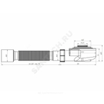 Сифон для поддона 1 1/2"x50/40 h=55мм с гофрой 40х50 слив клапан "клик-клак", пробка D=42,6мм хром АНИ Пласт E455CL