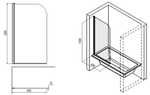 Шторка для ванны Loranto 65х120 цвет профиля хром (CS-F01 120*65)