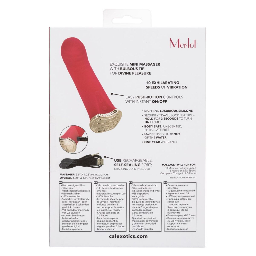 Ярко-розовый мини-вибромассажер для стимуляции точки G Uncorked Merlot - 13,25 см. (Цвет: ярко-розовый)