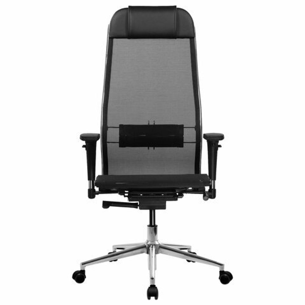 Кресло МЕТТА "ErgoLife" 10 B1-104D, хром, синхромеханизм, 2D-подлокотники, прочная сетка, черное