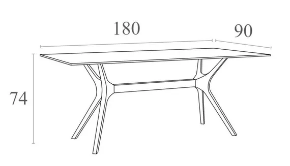 Стол Ibiza Table 180х90 см коричневый
