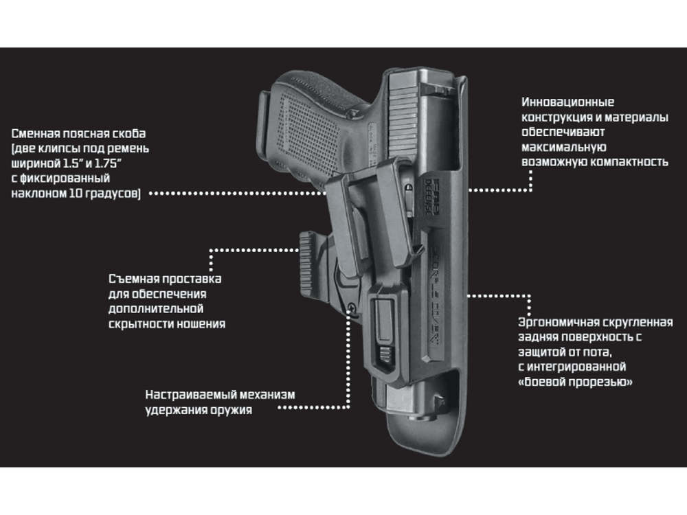 Внутренняя кобура Covert G9, черная, левша, Fab Defense