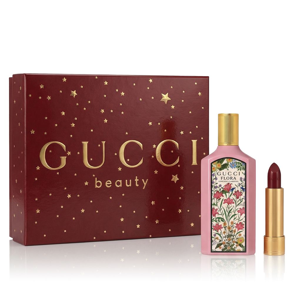 Gucci Flora Gorgeous Gardenia EDP 100 ml + Lipstick 509 Rouge De Beauté Brillant 1,8 g (woman) 1 pcs