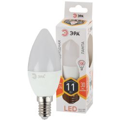 Лампа светодиодная ЭРА STD LED B35-11W-827-E14 11Вт свеча теплый белый свет Е14 | Лампы cветодиодные Свеча (B/C)
