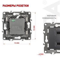 12-4110-12 ЭРА Устройство зарядное USB, 230В/5В-2100мА, IP20, Эра12, графит | Эра 12