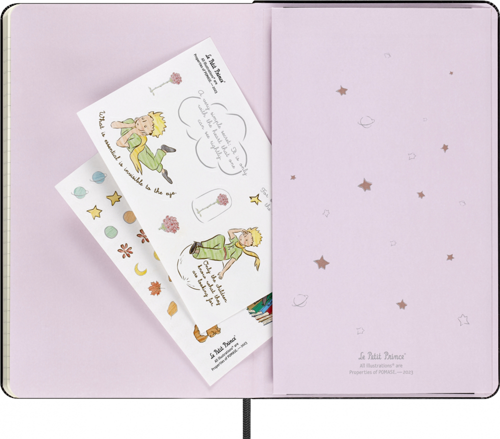 Блокнот в линейку Moleskine LE Petit Prince (LEPP04QP060BOX) 13x21см, черный, в подарочной коробке