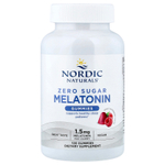 Nordic Naturals, Жевательные мармеладки с мелатонином без сахара, малина, 1,5 мг, 120 жевательных таблеток