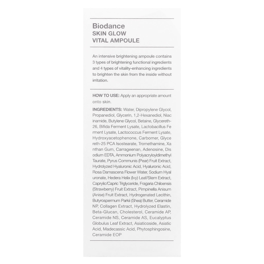 Biodance, Skin Glow Vital Ampoule, 50 мл (1,69 жидк. унц.)